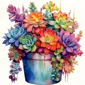 Colorful Succulent Diamond Art Kit